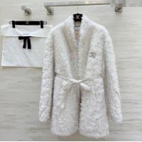 Buy Fashionable Chanel Coat CH122609 White 2025