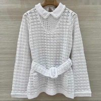 Luxury Discount Chanel Crochet Dress CH122610 White 2025