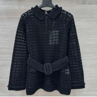 Good Quality Chanel Crochet Dress CH122610 Black 2025