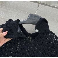 Good Quality Chanel Crochet Dress CH122610 Black 2025