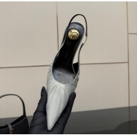 Trendy Design Saint Laurent Deroche Heel Slingbacks Pump 10.5cm in Mesh and Satin Grey YSL121201 1212062