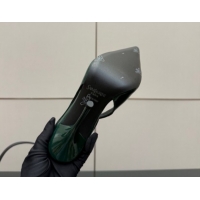 Pretty Style Saint Laurent Deroche Heel Slingbacks Pump 10.5cm in Patent Leather Dark Green YSL121201 1212068