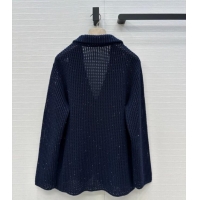 Unique Grade Brunello Cucinelli Knit Jacket BC122701 Dark Blue 2025