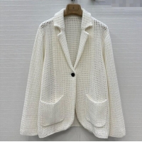 Buy Cheapest Brunello Cucinelli Knit Jacket BC122701 White 2025