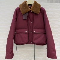 Promotional Loewe Down Jacket with Wool Neck LW122701 Red 2025