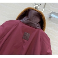 Promotional Loewe Down Jacket with Wool Neck LW122701 Red 2025