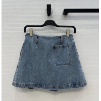 Top Grade Loewe Cotton Denim Mini Skirt LW122704 Blue 2025