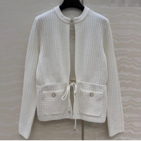 Super Quality Chanel Knit Cardigan CH122701 White 2025