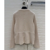 Best Quality Chanel Knit Cardigan CH122701 Beige 2025