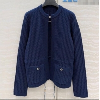 Top Grade Chanel Knit Cardigan CH122701 Royal Blue 2025