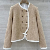 Luxury Cheap Chanel Mohair Wool Jacket CH122702 Beige 2025