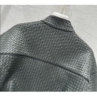 Luxury Cheap Bottega Veneta Lambskin Leather Woven Jacket BV122701 Green 2025