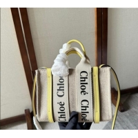 Buy Discount Chloe Woody Canvas Mini Tote Bag with Strap 6060 Yellow 2024