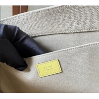 Affordable Price Chloe Woody Canvas Medium Tote Bag 6063 Yellow 2024