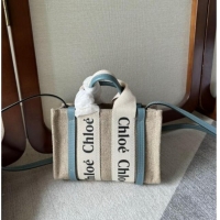 Promotional Chloe Woody Canvas Mini Tote Bag with Strap 6060 Light Blue 2024