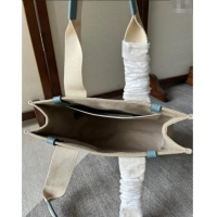 Buy Discount Chloe Woody Canvas Medium Tote Bag 6063 Light Blue 2024