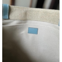 Luxury Discount Chloe Woody Canvas Large Tote Bag 6064 Light Blue 2024