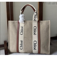 Promotional Chloe Woody Canvas Large Tote Bag 6064 Brown 2024