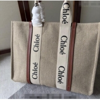 Promotional Chloe Woody Canvas Large Tote Bag 6064 Brown 2024