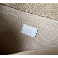 Good Quality Chloe Woody Canvas Large Tote Bag 6064 White 2024