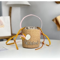 Inexpensive Chloe Small Woody Basket in Natural Fibers C0501 Beige 2024