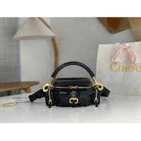 Famous Brand Chloe Small Camera Bag in Shiny Leather W0653 Black 2024