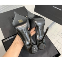 Top Grade Saint Laurent AMALIA Heel Slingbacks Pump 11cm in Satin Crepe with Square Rose Black Upper 1212094