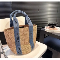 Good Quality Chloe Straw Basket Bag 0312 Khaki/Denim 2025