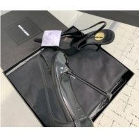 Luxurious Saint Laurent AMALIA Heel Slingbacks Pump 11cm in Satin Crepe with Square Rose Black/Purple 1212096