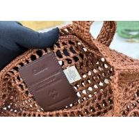 Low Price Chloe Summer Banana tote bag in raffia straw 1665 Brown 2025