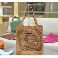 Top Grade Chloe Summer Banana tote bag in raffia straw 1665 Beige 2025