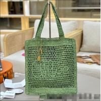 Famous Brand Chloe Summer Banana tote bag in raffia straw 1665 Green 2025
