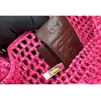 Promotional Chloe Summer Banana tote bag in raffia straw 1665 Dark Pink 2025