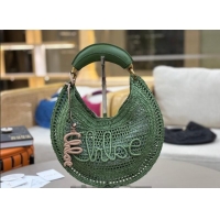 Famous Brand Chloe Summer Banana hobo bag in raffia straw 1668 Green 2025