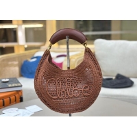 Grade Design Chloe Summer Banana hobo bag in raffia straw 1668 Brown 2025