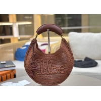 Grade Design Chloe Summer Banana hobo bag in raffia straw 1668 Brown 2025