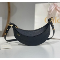 Grade Design Chloe Banana Cross-body Bag in Grained Leather W865 Black 2025