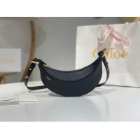 Grade Design Chloe Banana Cross-body Bag in Grained Leather W865 Black 2025