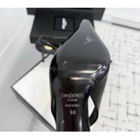 Top Design Saint Laurent Babylone Breteuil Slingbacks Pump 9cm in Calfskin Leather Black 1213001