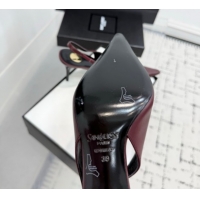 Stylish Saint Laurent Babylone Breteuil Slingbacks Pump 9cm in Calfskin Leather Dark Burgundy 1213002