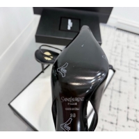 Unique Style Saint Laurent Babylone Breteuil Slingbacks Pump 9cm in Oil Leather Black 51213004