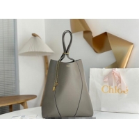 Buy Cheap Chloe Large Spin Tote Bag in Grained Leather 1120 Grey 2025