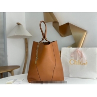 Inexpensive Chloe Large Spin Tote Bag in Grained Leather 1120 Brown 2025