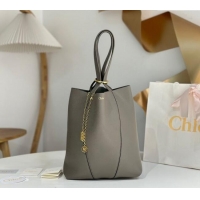 Famous Brand Chloe Medium Spin Tote Bag in Grained Leather 1120 Grey 2025