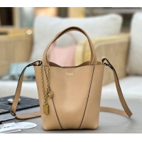 Famous Brand Chloe Small Spin Tote Bag in Grained Leather 1120 Beige 2025
