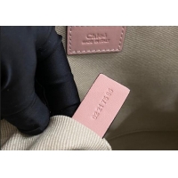 Best Quality Chloe Medium Woody Tote Bag in Linen Canvas and Calfskin Leather 1120 Light Pink 2025