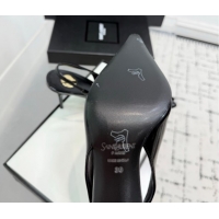 Charming Saint Laurent Babylone Breteuil Slingbacks Pump 9cm in Shiny Leather Black 1213009