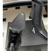 Purchase Saint Laurent Jill Heel Booties 10cm in Calfskin Leather Black 1213022