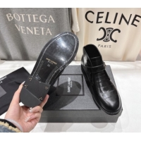 Low Price Saint Laurent Flat Chelsea Booties in Embossed Leather Black YSL121303 1213051