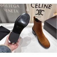 Luxurious Saint Laurent Vincent Heel Chelsea Booties 6cm in Suede Light Brown 1213053